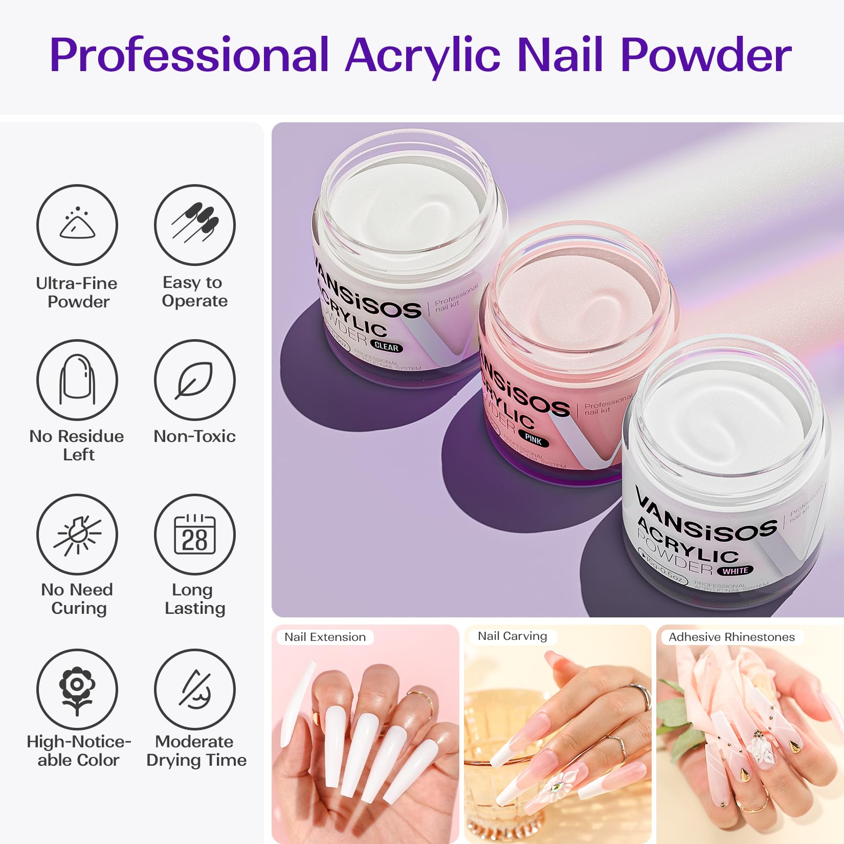 Acrylic Nail Kit for Beginners with Everything: Professional Nail Kit Acrylic Set with Drill and Acrylic Nail Powder Liquid Set Nail Decoration Supplies Manicure DIY Salon Women Christmas Gift - Image 3