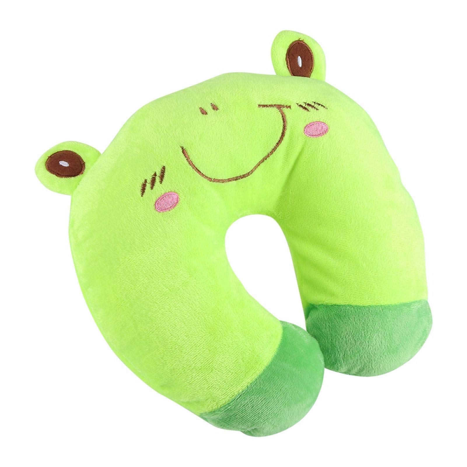 Voluxe PP Cotton Pillow, U Shaped Car Head Rest Neck Pillow, Travell Pillow PP Cotton 10.24" * 11.02" * 1.97" for Home(frog)