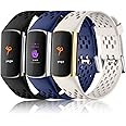 Maledan Compatible with Fitbit Charge 5/ Fitbit Charge 6 Bands Women Men, Breathable Sport Band Soft Waterproof Replacement Wristbands Strap for Fitbit Charge 5/ Charge 6 Advanced Fitness Tracker