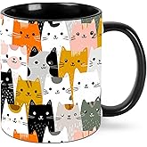 Cat Coffee Mug 11OZ Funny Mugs Ceramic Tea Cup with Handle Novelty Gifts for Women for Home Office Travel