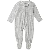 HonestBaby unisex-baby Velour Sleep & Play Footed One-piece Pajama Sleeper 100% Organic Cotton
