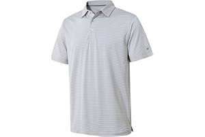 MICHEL ROUEN Mens Golf Shirt Moisture Wicking Dry Fit Performance Sport Short Sleeve Striped Golf Polo Shirts for Men