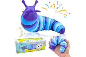 Cevioce Sensory Slug Fidget Toys,Fidget Slug Toys for Adults & Kids Party Favors,1 PC Cute Autism Sensory Toys for Autistic Children,Toddler Christmas Stocking Stuffers,Travel Toys for 1+ Year Old B