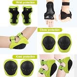 Heatigo Kids Protective Gear Set 6PCS Wrist Knee Elbow Pads Green view 4