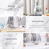 DUJUST Black Diamond Glass Pitcher 1.8L with Lid - Borosilicate Carafe view 4