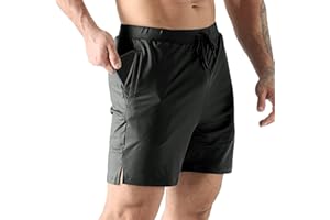 Jupmov Men's Lightweight Gym Shorts with Zipper Pockets, 5 Inch Quick Dry Running Shorts for Sports Workout