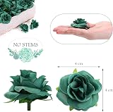 Kesote 50 Pcs Green Artificial Rose Heads 4cm Real Touch Party Decor view 3