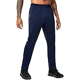 MIER Mens Athletic Sweatpants for Workout Gym Running Jogging Active Lightweight Track Sweat Pants, 3 Zipper Pockets Bottoms