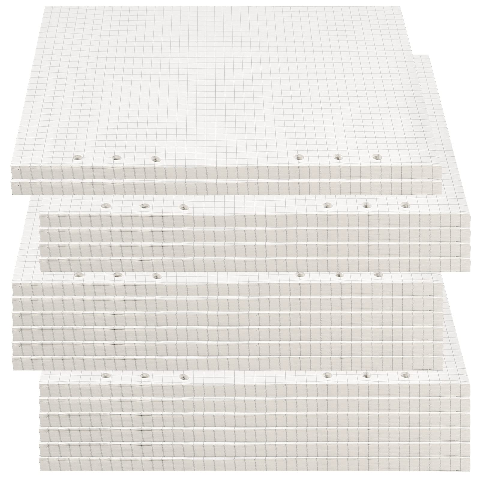 JAPCHET A5 Grid Refill Paper, 450 Sheets/ 900 Pages 100GSM Squared Ruled Refill lined Paper Planner Insert 6 Hole Punched for 5.6 x 8.3 Inch Notebook