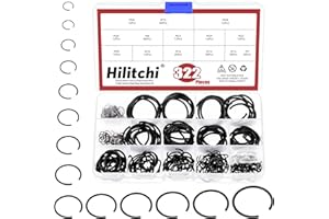 Hilitchi 322PCS 14 Sizes 65Mn Steel Round Wire Snap Rings Round Wire C Clips Assortment Sets M7 M8 M10 M12 M14 M16 M18 M20 M2