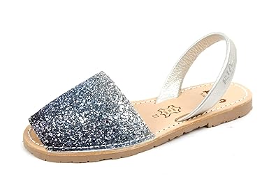 ria menorca Sandalen Avarcas Glitter Illusion Metalgrain Peral Rueda Caramelo