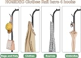 HOMIDEC Clothes Rail Portable Rack with Wheels 40 kg Capacity Black view 4