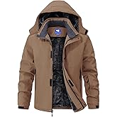 Aorga Mens Skiing Jackets Winter Waterproof Snow Jackets Fleece Lined Insulated Heavy Parka Jackets Coats with Hoode