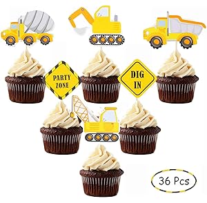 Amazon Com 24pcs Construction Cake Toppers Dump Trucks Forkcrane Amazon Com 24pcs Construction Cake Toppers Dump Trucks Forkcrane