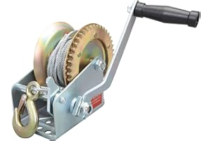 Torin ATRT1061CB 600lbs Capacity Boat Trailer Hand Winch with Two-Way Ratchet, Silver