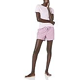 Amazon Essentials Women's Poplin Short and Sleep Tee Set