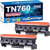 TN760 Toner 2 Pack Compatible with Brother Toner tn-730/tn-760 Replacement for tn760 Toner for Brother Printer MFC-L2710DW MFC-L2750DW DCP-L2550DW HL-L2370DW Printer,Toner tn-730/tn-760