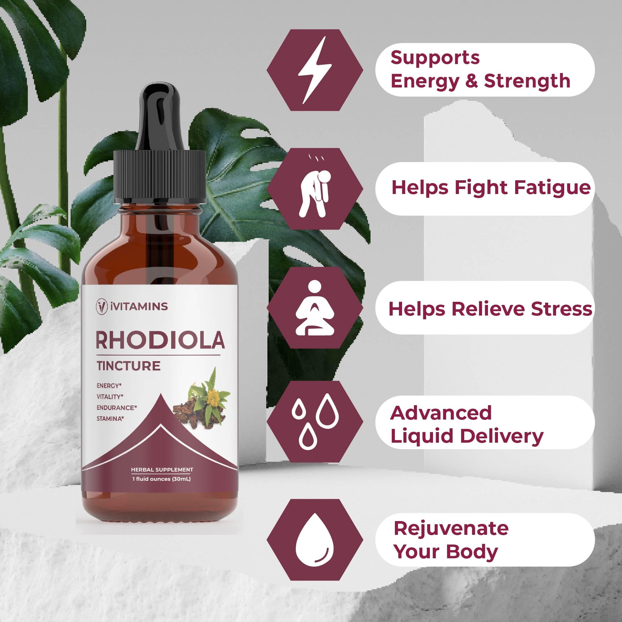 Rhodiola Rosea Tincture | Rhodiola | Rhodiola Extract | for Energy, Stamina, Cognitive Support & Much More | Energy Supplements | Rhodiola Tincture | Rhodiola Supplement - 1 fl oz