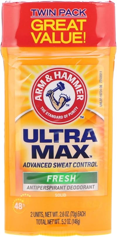 Arm & Hammer Ultra Max Fresh Solid Antiperspirant Deodorant 2.6 Oz Twin Pack