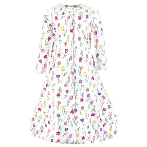 Hudson Baby Unisex Baby Long Sleeve Cotton Jersey Sleeping Bag, Sack, Blanket, Spring Tulips, 0-6 Months