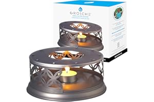 GROSCHE Cairo Premium Teapot Warmer - Tea Pot Warmer with Candle - Tea Warmers for Teapot - Food Warmer - Pot Warmer (Bronze)