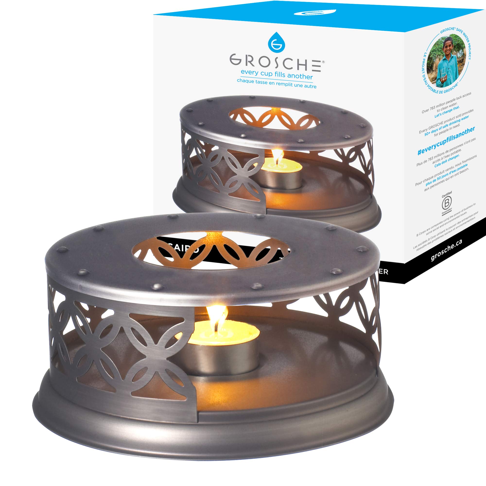 GROSCHE Cairo Premium Teapot Warmer with tea lite candle. For glass