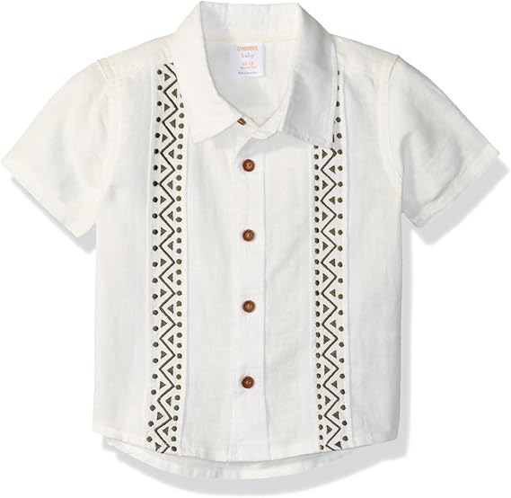 baby boy short sleeve white button down