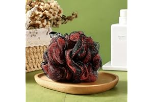 Large Soft Bath Ball Loofah Polyester Monofilament Red