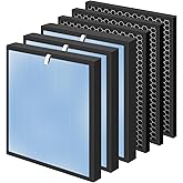 Pulluty HSP001 True HEPA Filter Replacements for Hathaspace Air Purifier Filters HSP001,4 in 2 H13 True HEPA Filter with Activated Carbon Pre-Filter,3 Pack