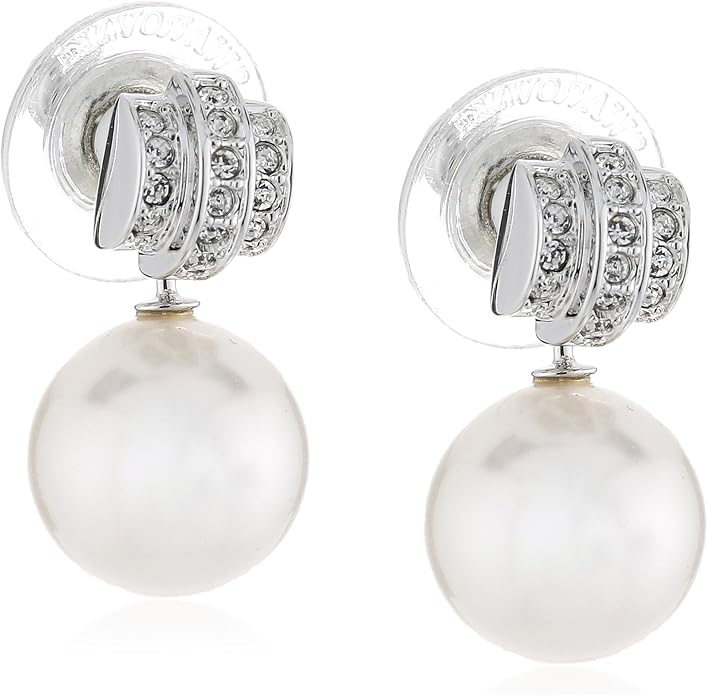 Swarovski Perpetual Pierced Earrings, White, Rhodium plating Amazon.co