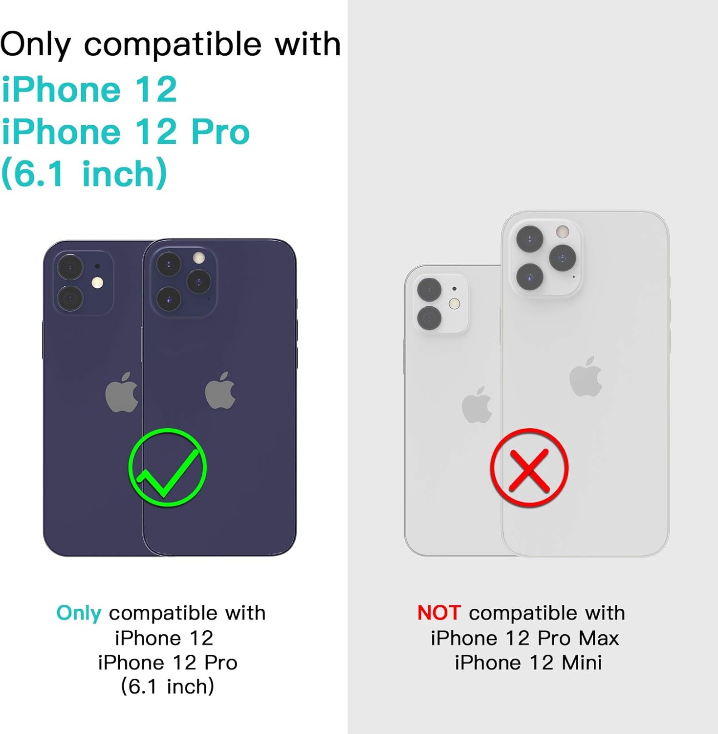 Temdan for iPhone 12 Case/iPhone 12 Pro Case 6.1" [Drop Protection] [Shock-Absorbing Corners] Acrylic Case for iPhone 12/iPhone 12 Pro 2020 6.1inch – Clear