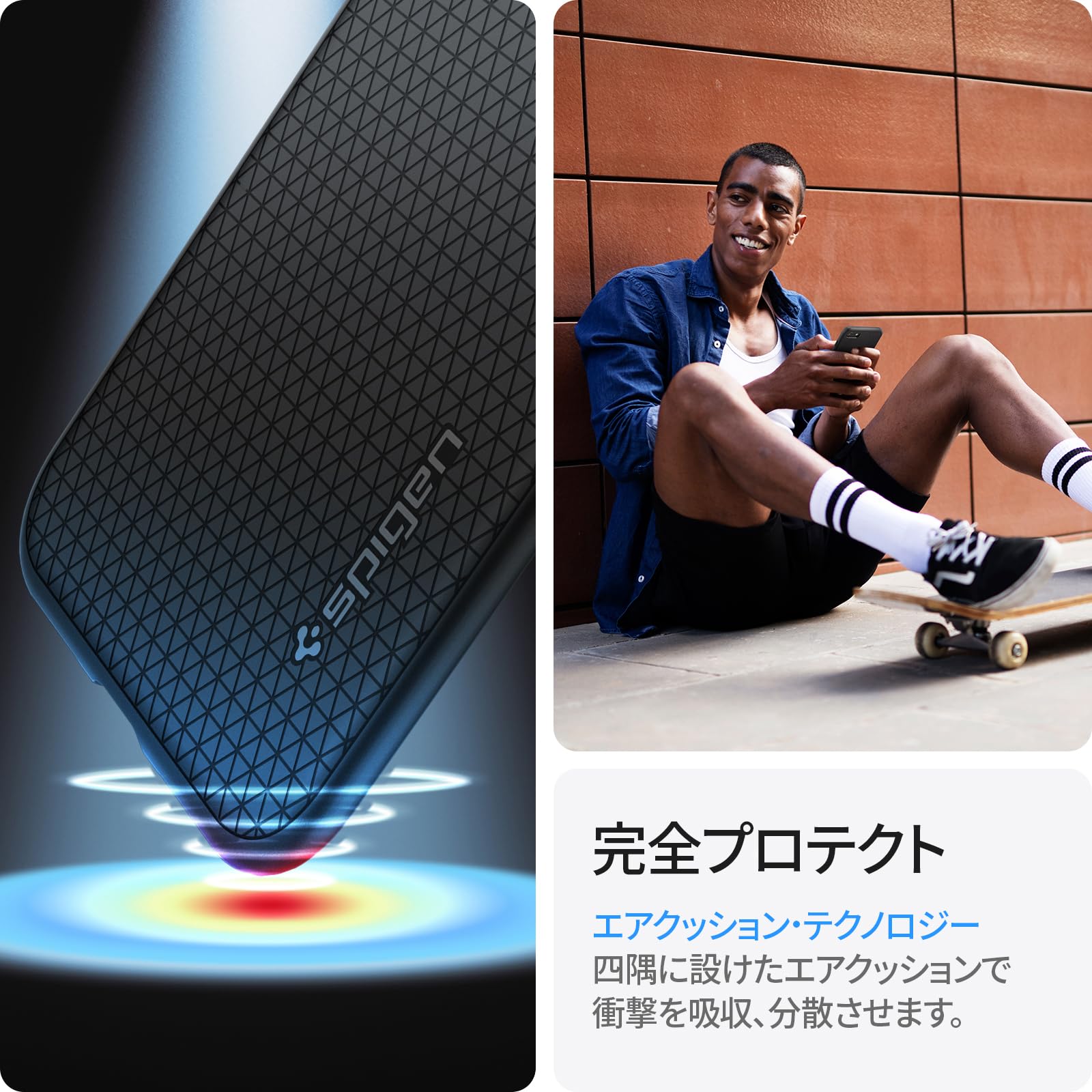 Spigen iPhone SE3 Case 3rd Generation 2022 iPhone SE2 2nd Gen iPhone7/8 TPU Soft Case Shockproof US Military MIL Certified Camera Protection Scratch Resistant Shock Absorbing Qi/Wireless Charging Liquid Air 042CS20511 (Black)