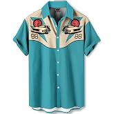 DADDYLOCO Men's Hawaiian Shirt, Mirrored Graphic Print, Short Sleeve Vacation Shirt, Tropical Casual Beach