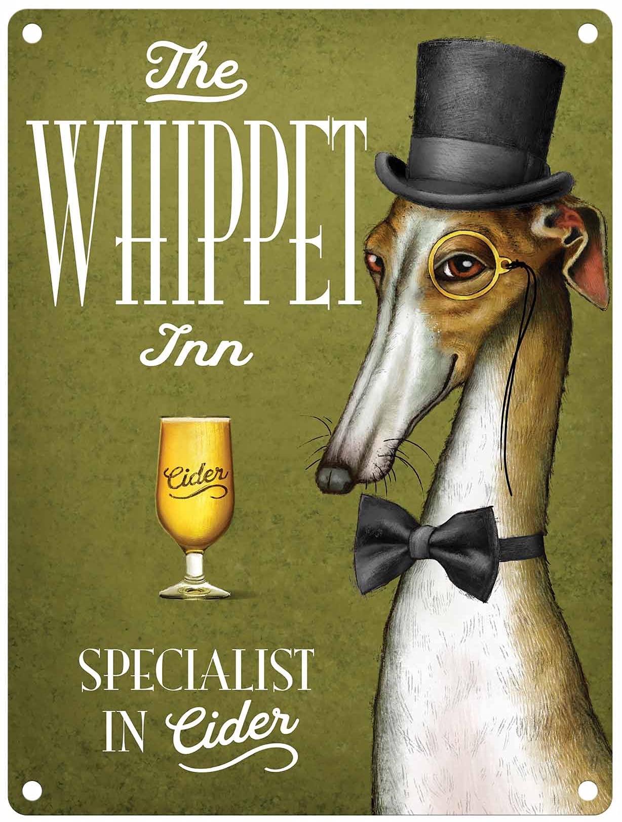 Small (150 x 200mm) Metal Sign - The Whippet Inn (Pub Sign)