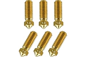 XIRBBO Volcano 6pcs 1.0mm Brass Kobra 3 Nozzles M6 Extruder Nozzle,3D Printer Extruders Brass 1.0mm Nozzles Printer Head Nozzles Hotend Extruder Accessories 3D Printer for Anycubic Kobra 3