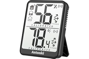 Antonki Room Thermometer Small Hygrometer Indoor, Home Humidity Gauge, Digital Temperature and Humidity Monitor, Humidity Sensor Meter for Bedroom, Baby Room, Reptile, Terrarium, Plants