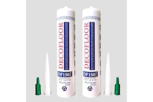 BIRDECO DecoFloor Heavy Duty Construction Adhesive Pack of 2-10 oz Tubes - Multi Purpose Construction Glue for Wood, Glass, Metal, Brick, Stone and Tile, Acrylic Bond for Multi-Surface Use, Water Resistant