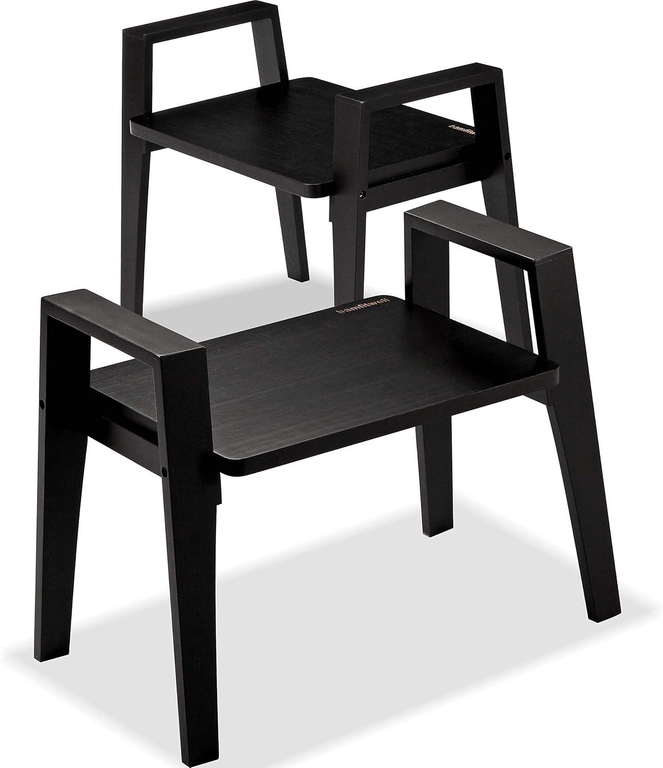 Amazon Com Bamfitwell Bamboo End Table Living Room Nightstand Stackable Side Table Bedside Tables For Bedroom Nursery Room Laundry Room Study Room Set Of 2 Black Kitchen Dining