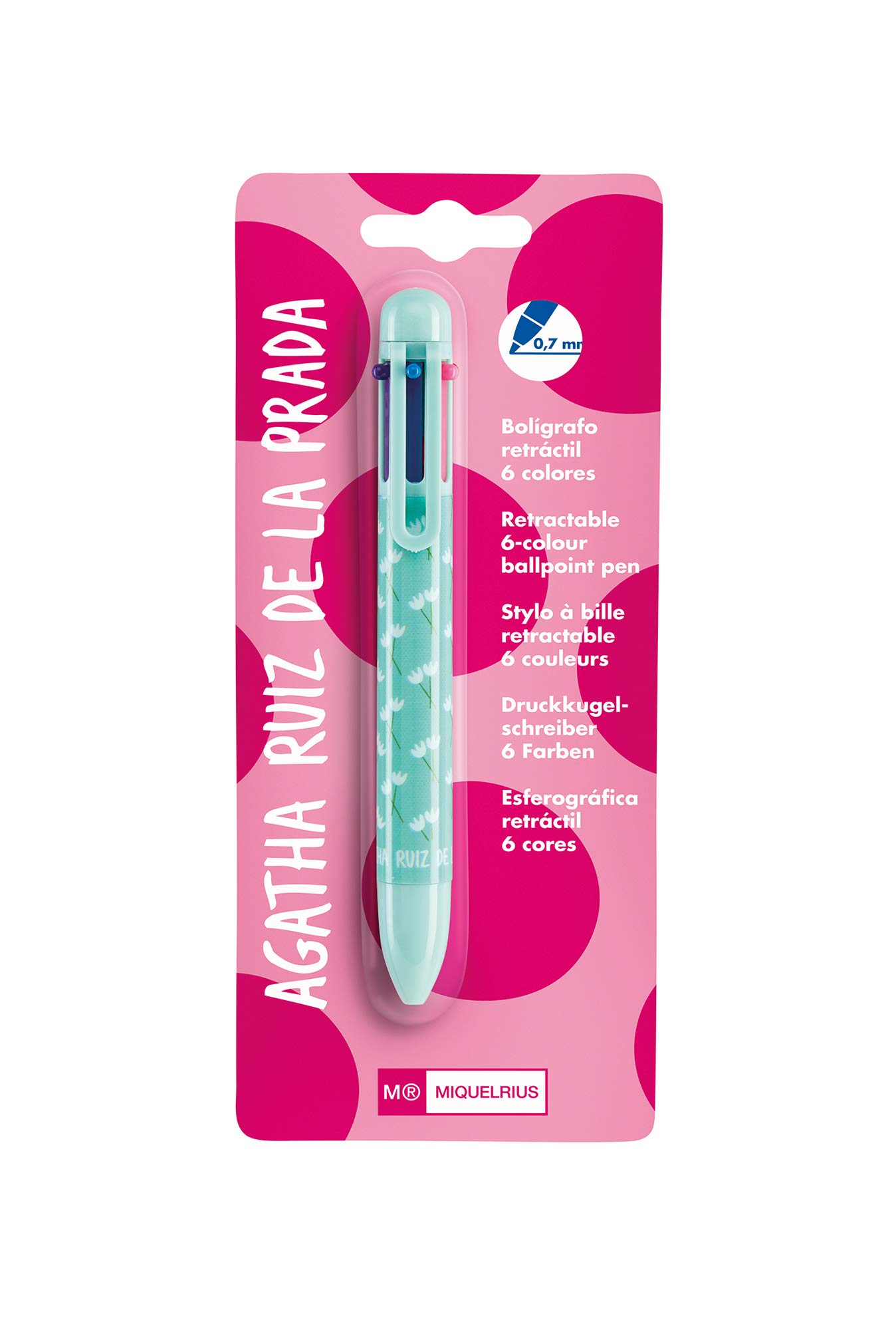 Agatha Ruiz De La Prada 1 Ballpoint Pen 6 Colours Tulips