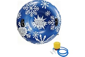 AVOIRDUS Inflatable Snow Tube, Winter Heavy-Duty Snow Sled for Adults with Hard Bottom – Durable & Reliable for Outdoor Fun, Ideal for Snow Sledding & Tubing