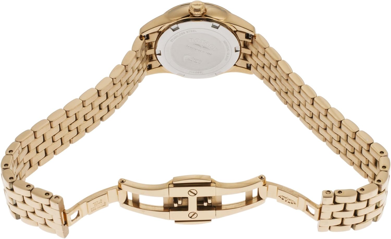 Rotary Women's Quartz Watch with Silver Dial Analogue Display and Rose Gold Stainless Steel Plated Bracelet LB02573/01 - Image 3