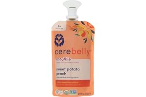 Cerebelly Organic Baby Food Pouches – Organic Sweet Potato Peach Pouch Protein, Healthy Fats, Non-Gmo Baby Food Meals 4 Ounce Bpa-Free Toddler Purees, 1 Count