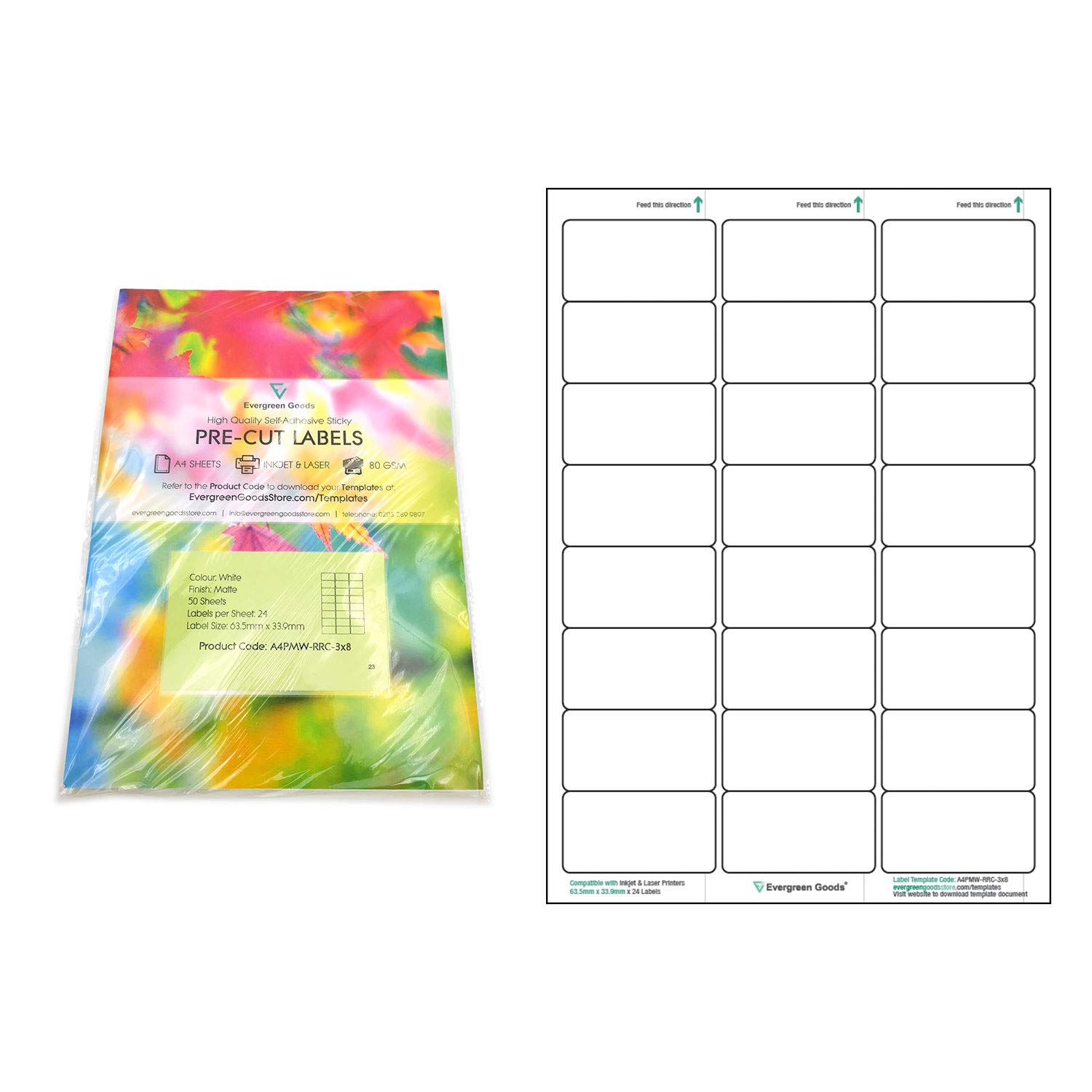 Evergreen Goods 20 Sheets A20 Precut Multi Labels (20x20, 220 per Intended For 33 Labels Per Sheet Template