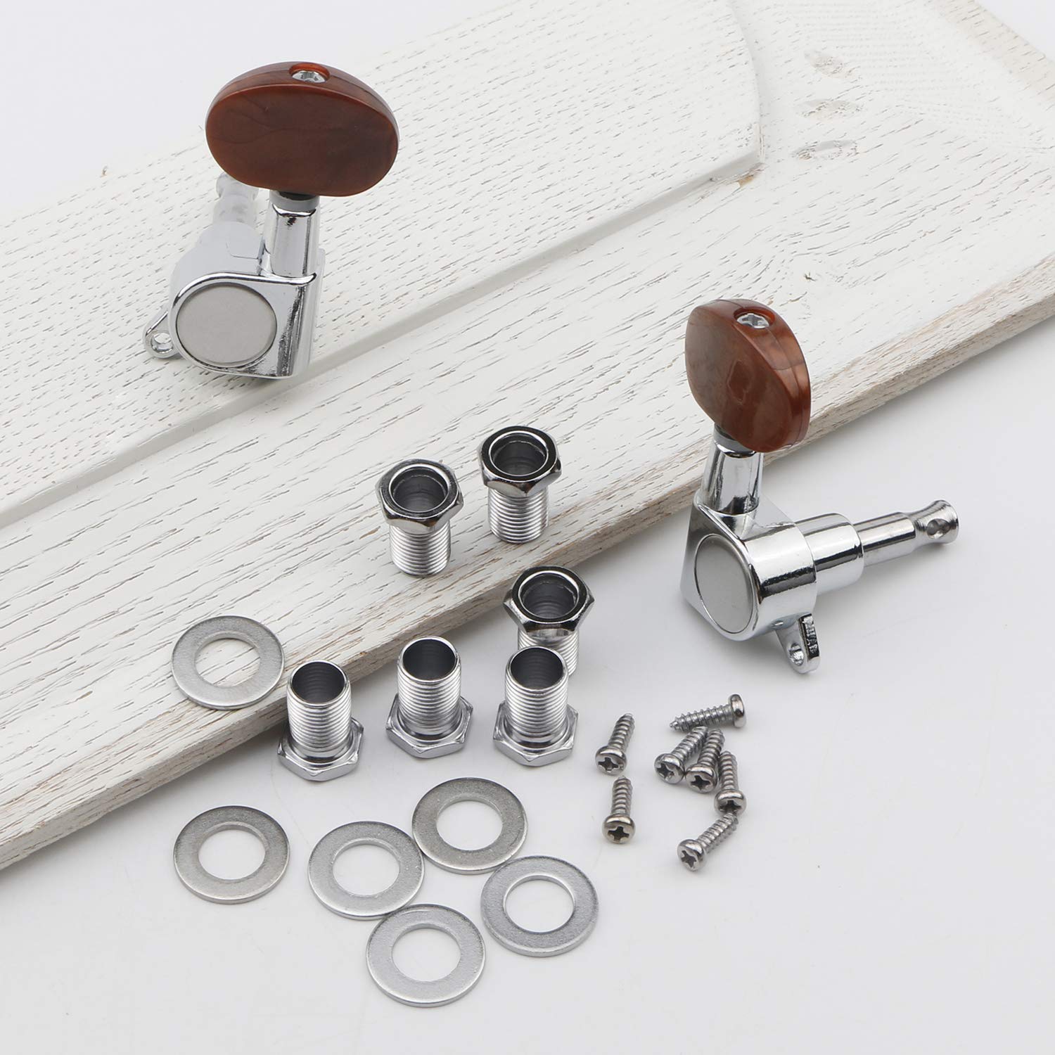 Swhmc Acoustic Electric Guitar Tuning Pegs 3R 3L SemiClosed Golden