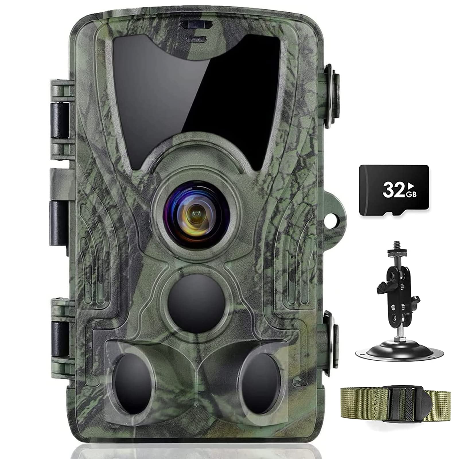 SUNTEKCAM Wildlife Camera, 2.7K 24MP Game & Trail Cameras, Nature Garden Wildlife Camera with Night Vision 36pcs 940nm IR LEDs 0.2S Motion Activated Waterproof Camera Trap include 16GB SD Card