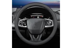 XHRING Car Steering Wheel Cover for Honda Civic Accord CRV HRV Pilot Passport Odyssey Element Insight Fit Ridgeline Clarity City LX EX EXL Si Hatchback Sport Hybrid Touring Accessories, 2025 Black (M)