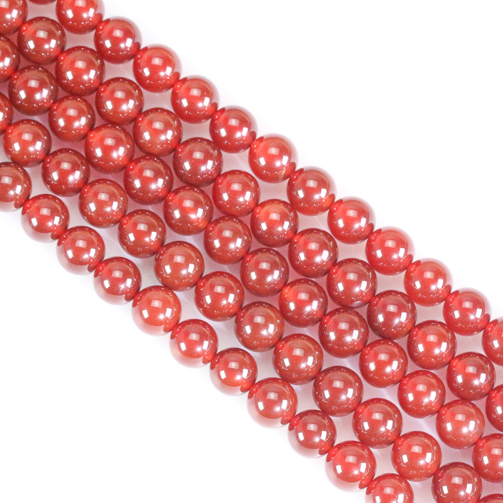 Ouubuuy 6mm Round Red Agate Crystal Beads, 60pcs, Jewelry Making, Crafting, DIY Gifts — image 1