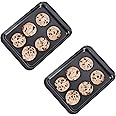 HYTK Small Baking Sheet Nonstick 9.45 X 7.09 Inch (Inner 7.5x6), 8 Inch Mini Cookie Tray Toaster Conventional Oven Pan No War