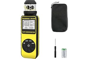 GOYERRNES Handheld Cup Anemometer with Compass, 93MPH Digital Wind Speed Meter, CFM Air Flow Wind Velocity Measuring Device Gauges for Outdoor Sailing Surfing Drone Flying HVAC