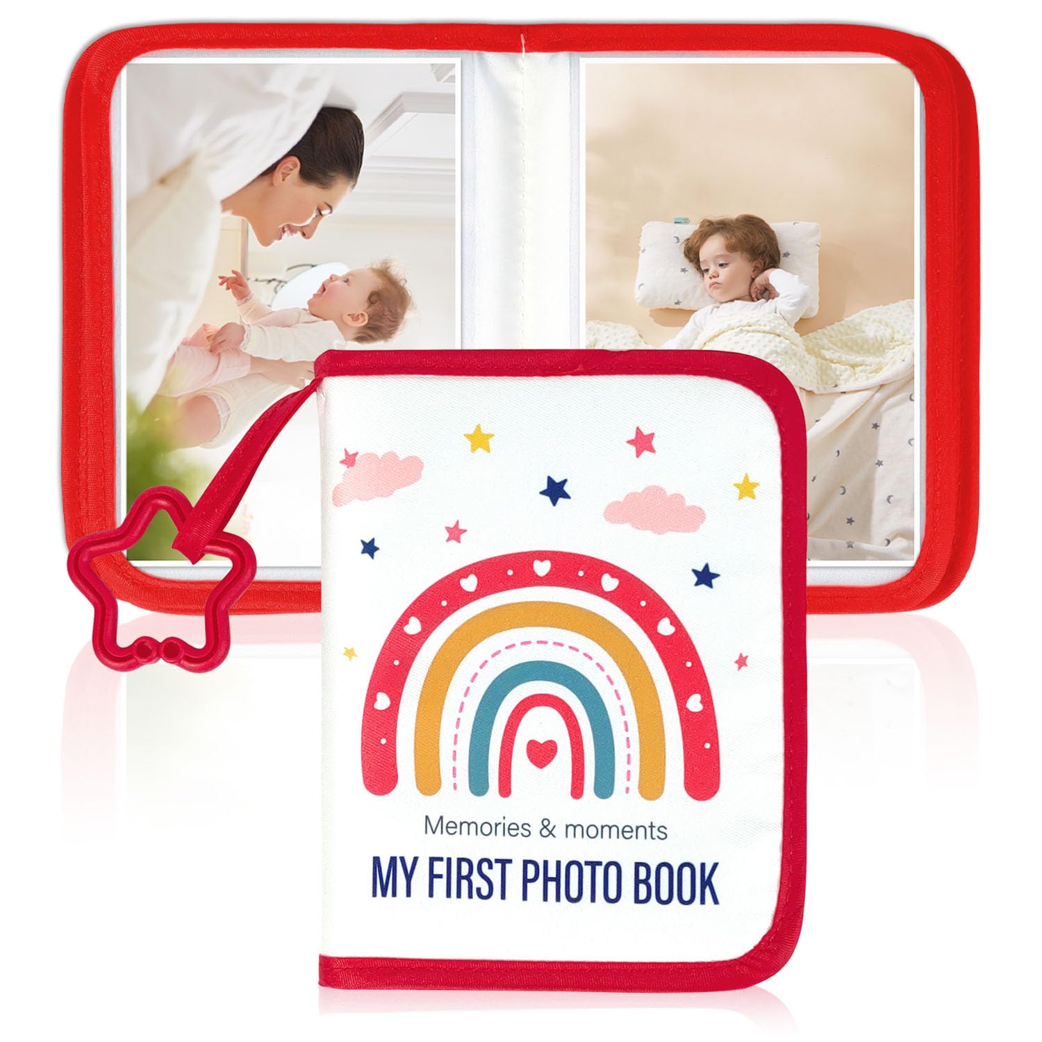 Baby First Year Baby Memory Book-Personalized Baby Photo Album for First Year Memories,Durable & Multi-Functional,Perfect for Capturing Precious Moments (Rainbow)